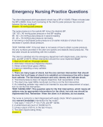 Emergency Nursing Practice Questions
