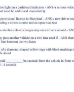 Drivers ED Final (MVA) Exam Questions  With Answers 2024 