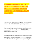 QMA Indiana PERMIT Test LATEST ACTUAL EXAM QUESTIONS AND CORRECT DETAILED ANSWERS (VERIFIED ANSWERS) |ALREADY GRADED A+     