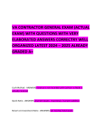   VA CONTRACTOR GENERAL EXAM (ACTUAL EXAM) WITH QUESTIONS WITH VERY ELABORATED ANSWERS CORRECTRY WELL ORGANIZED LATEST 2024 – 2025 ALREADY GRADED A+    