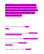 MATHNASIUM  JOB ASSESSMENT EXAM (ACTUAL EXAM) WITH QUESTIONS WITH VERY ELABORATED ANSWERS CORRECTRY WELL ORGANIZED LATEST 2024 – 2025 ALREADY GRADED A+       