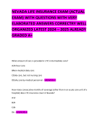 NEVADA LIFE INSURANCE EXAM (ACTUAL EXAM) WITH QUESTIONS WITH VERY ELABORATED ANSWERS CORRECTRY WELL ORGANIZED LATEST 2024 – 2025 ALREADY GRADED A+       