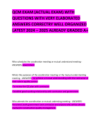 QCM EXAM (ACTUAL EXAM) WITH QUESTIONS WITH VERY ELABORATED ANSWERS CORRECTRY WELL ORGANIZED LATEST 2024 – 2025 ALREADY GRADED A+ 
