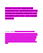   TESTOUT LINUX PRO  EXAM (ACTUAL EXAM) WITH 150+  QUESTIONS WITH VERY ELABORATED ANSWERS CORRECTRY WELL ORGANIZED LATEST 2024 – 2025 ALREADY GRADED A+ 