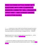 0SHA 510 EXAM (ACTUAL EXAM) WITH QUESTIONS WITH VERY ELABORATED ANSWERS CORRECTRY WELL ORGANIZED LATEST 2024 – 2025 ALREADY GRADED A+(SOLUTION GUIDE )     