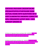 CERTIFIED PROVIDER CREDENTIALING SPECIALIST(CPCS) STUDYGUIDE EXAM (ACTUAL EXAM) WITH QUESTIONS WITH VERY ELABORATED ANSWERS CORRECTRY WELL ORGANIZED LATEST 2024 – 2025 ALREADY GRADED A+     