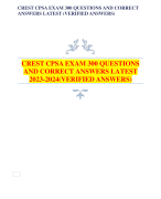CREST CPSA EXAM 300 QUESTIONS AND CORRECT  ANSWERS LATEST (VERIFIED ANSWERS)