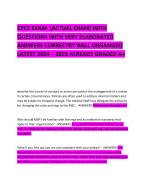CPCS EXAM  (ACTUAL EXAM) WITH QUESTIONS WITH VERY ELABORATED ANSWERS CORRECTRY WELL ORGANIZED LATEST 2024 – 2025 ALREADY GRADED A+ 