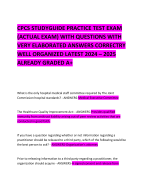 CPCS STUDYGUIDE PRACTICE TEST EXAM (ACTUAL EXAM) WITH QUESTIONS WITH VERY ELABORATED ANSWERS CORRECTRY WELL ORGANIZED LATEST 2024 – 2025 ALREADY GRADED A+   