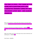 PGA PGM 3.0 LEVEL 1 TEST EXAM (ACTUAL EXAM) WITH QUESTIONS WITH VERY ELABORATED ANSWERS CORRECTRY WELL ORGANIZED LATEST 2024 – 2025 ALREADY GRADED A+   