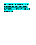 LETRS UNITS 1-4 POST TEST  QUESTIONS AND ANSWERS  LATEST 2023 QUESTIONS AND  ANSWERS