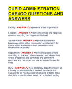 CUPID ADMINISTRATION  CAR4OO QUESTIONS AND  ANSWERS