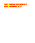 TMC EXAM A QUESTIONS  AND ANSWERS 2023