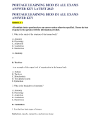 PORTAGE LEARNING BIOD 151 ALL EXAMS ANSWER KEY LATEST 2023