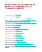 ATI Peds Proctor, ATI Proctored Peds, ATI  Pediatrics Proctored Exam, PEDS ATI  Proctored Review 2023/24