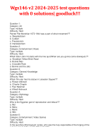 Wgs146 v2 2024-2025 test questions with 0 solutions| goodluck!!! 