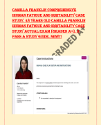 CAMILLA FRANKLIN COMPREHENSIVE  IHUMAN FATIGUE AND IRRITABILITY CASE  STUDY. 48 YEARS OLD CAMILLA FRANKLIN  IHUMAN FATIGUE AND IRRITABILITY CASE  STUDY ACTUAL EXAM . A  PASS A STUDY GUIDE. NEW!!!