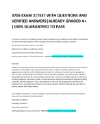 3705 EXAM 2|TEST WITH QUESTIONS AND  VERIFIED ANSWERS|ALREADY GRADED A+ |100% GUARANTEED TO PASS