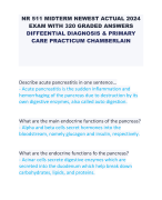 NR 511 MIDTERM NEWEST ACTUAL 2024 EXAM WITH 320 GRADED ANSWERS DIFFEENTIAL DIAGNOSIS & PRIMARY CARE PRACTICUM CHAMBERLAIN