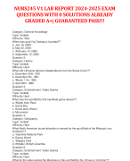 NURS245 V1 LAB REPORT 2024-2025 EXAM QUESTIONS WITH 0 SOLUTIONS ALREADY GRADED A+| GUARANTEED PASS!!! 