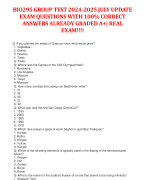 BIO295 GROUP TEST 2024-2025 JULY UPDATE  EXAM QUESTIONS WITH 100% CORRECT ANSWERS ALREADY GRADED A+| REAL EXAM!!!! 