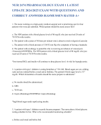 NUR 2474 PHARMACOLOGY EXAM 1 LATEST UPDATE 2024/2025 EXAM WITH QUESTIONS AND CORRECT ANSWERS RASMUSSEN RATED A+