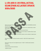 L-180 AND S-130 FINAL ACTUAL  EXAM [PASS A] LATEST UPDATE  2024/2025   