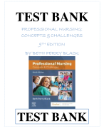 TEST BANK PROFESSIONAL NURSING:  CONCEPTS & CHALLENGES  9TH EDITION  BY BETH PERRY BLACK
