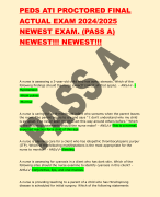 PEDS ATI PROCTORED FINAL  ACTUAL EXAM 2024/2025  NEWEST EXAM. (PASS A)  NEWEST!!! NEWEST!!!
