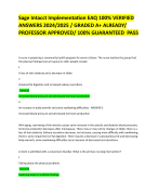 Sage Intacct Implementation EAQ 100% VERIFIED  ANSWERS 2024/2025 / GRADED A+ ALREADY/  PROFESSOR APPROVED/ 100% GUARANTEED PASS