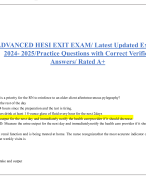 ADVANCED HESI EXIT EXAM/ Latest Updated Exams  2024- 2025/Practice Questions with Correct Verified  