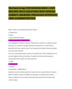 Test Bank Drugs FOR NEUROSCIENCE / ANTI  SEIZURES DRUG QUESTIONS WITH VERIFIED  CORRECT ANSWERS/ PROFESSOR APPROVED/  100% GUARANTEED PASS