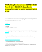 ATI Med Surg Proctored Exam 2024 TEST BANK  Form A, B, C | GRADED A+ Questions &  Answers/BUNDLED TO BOOST AND EASE YOUR  STUDY