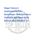 Sage Intacct  Implementation Questions And Answers  Verified Answers with  Rationales Graded A+