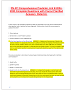 PN ATI Comprehensive Predictor, A & B 2024- 2025 Complete Questions with Correct Verified  Answers. Rated A+