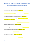 ATI Nutrition EXAM. 300 QUESTIONS AND  ANSWERS UPDATE /COMPLETE SOLUTIONS  2023/2024