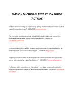 EMSIC – MICHIGAN TEST STUDY GUIDE (ACTUAL) 2024 QUESTIONS AND ANSWERS