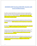 ADVANCED AHIP Final Exam 2024-2025. Question with Correct Verified Answers.
