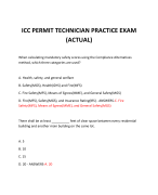 ICC PERMIT TECHNICIAN PRACTICE EXAM (ACTUAL) 2024 QUESTIONS AND ANSWERS