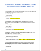 PHARMACOLOGY PROCTORED ATI EXAM. NEW UPDATE  ACTUAL QUESTIONS AND CORRECT ANSWERS 2024- 2025 Graded A+