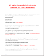 ATI RN Fundamentals Online Practice Questions 2023-2024 A with NGN.