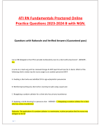ATI RN Fundamentals Proctored Online  Practice Questions 2023-2024 B with NGN.