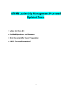 ATI RN Leadership Management Proctored  Updated Exam.