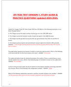 TEAS ATI Science Secrets Test Prep 1 with Correct  Answers.