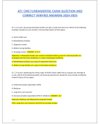 Fundamental HESI Exam 1 2024-2024. 100 Questions  with Correct Verified Answers Graded A+