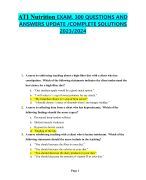 Nutrition and Diet Therapy Chapter 8/Updated Practice Questions with Latest Answers 2024- 2025.