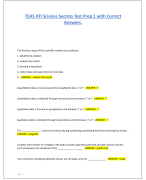 TEAS ATI Science Secrets Test Prep 1 with Correct  Answers.