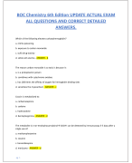 BOC Chemistry 6th Edition UPDATE ACTUAL EXAM  ALL QUESTIONS AND CORRECT DETAILED  ANSWERS.