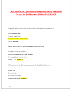 C429 Healthcare Operations Management WGU, Exam with  Correct Verified Answers. Updated 2024-2025.