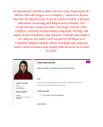 Comprehensive Camilla Franklin i-Human Case Study Weak 10 | 48-Year-Old with Fatigue and Irritability | Latest Case Review Dive into the detailed case study of Camilla Franklin, a 48-year-old patient presenting with fatigue and irritability. This comprehensive review provides a thorough analysis of her condition, including medical history, diagnostic findings, and expert recommendations. Key Features: In-depth examination of a 48-year-old patient with symptoms of fatigue and irritability Detailed medical history and diagnostic approach Latest expert-reviewed case analysis Relevant and up-to-date for 2024.